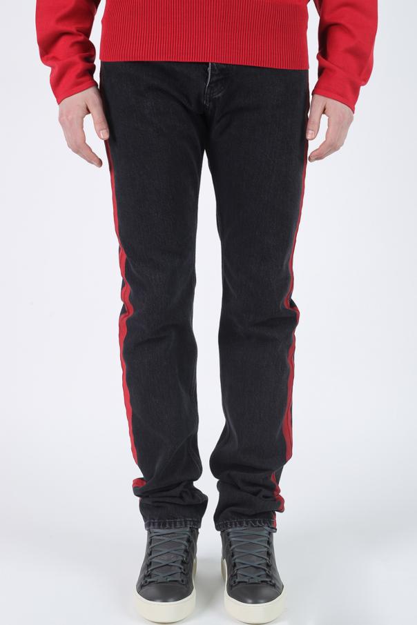 balenciaga red stripe jeans